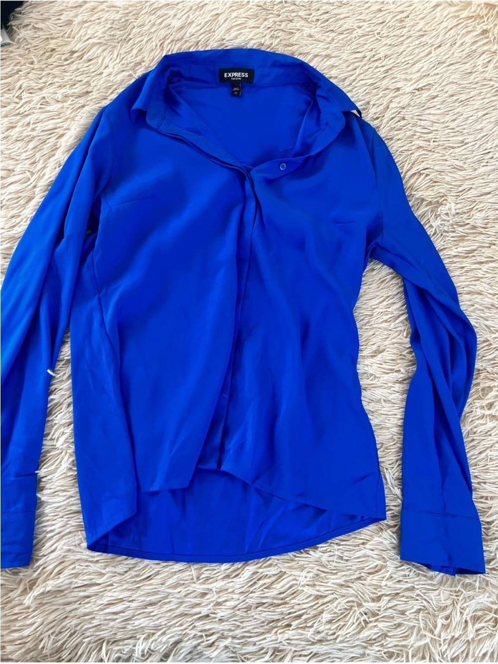 Express Women's Button-Down Shirt — Bright Royal Blue